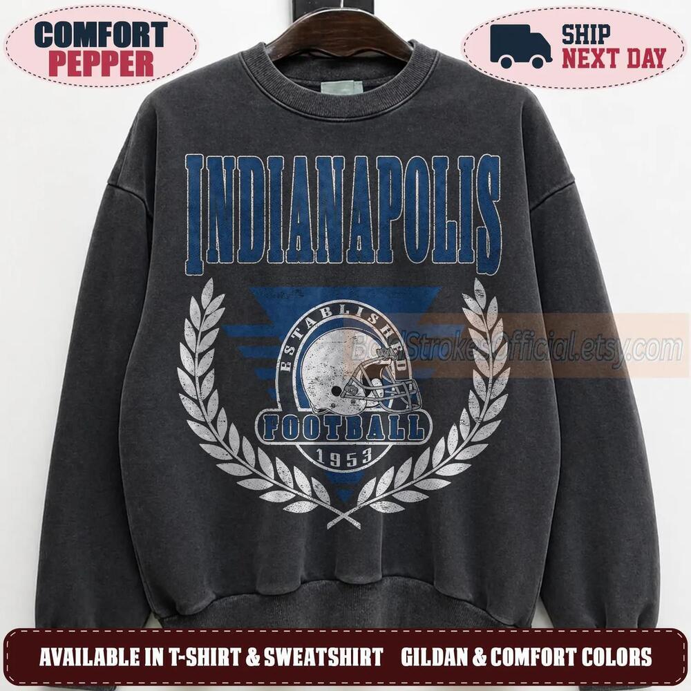 Indianapolis 90s Retro Graphic Oversized Game Day Fan Sweatshirt Icpv105